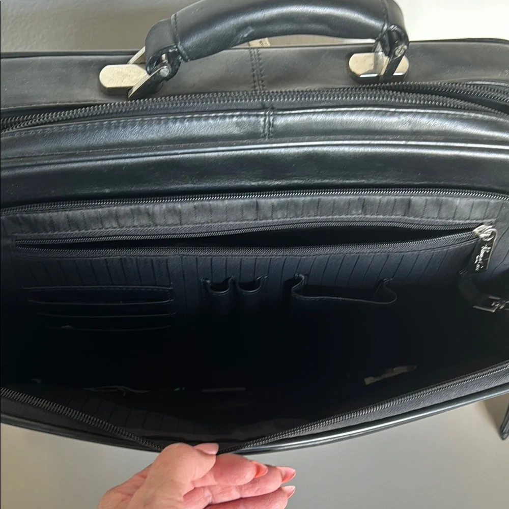 Kenneth Cole Black Leather Briefcase